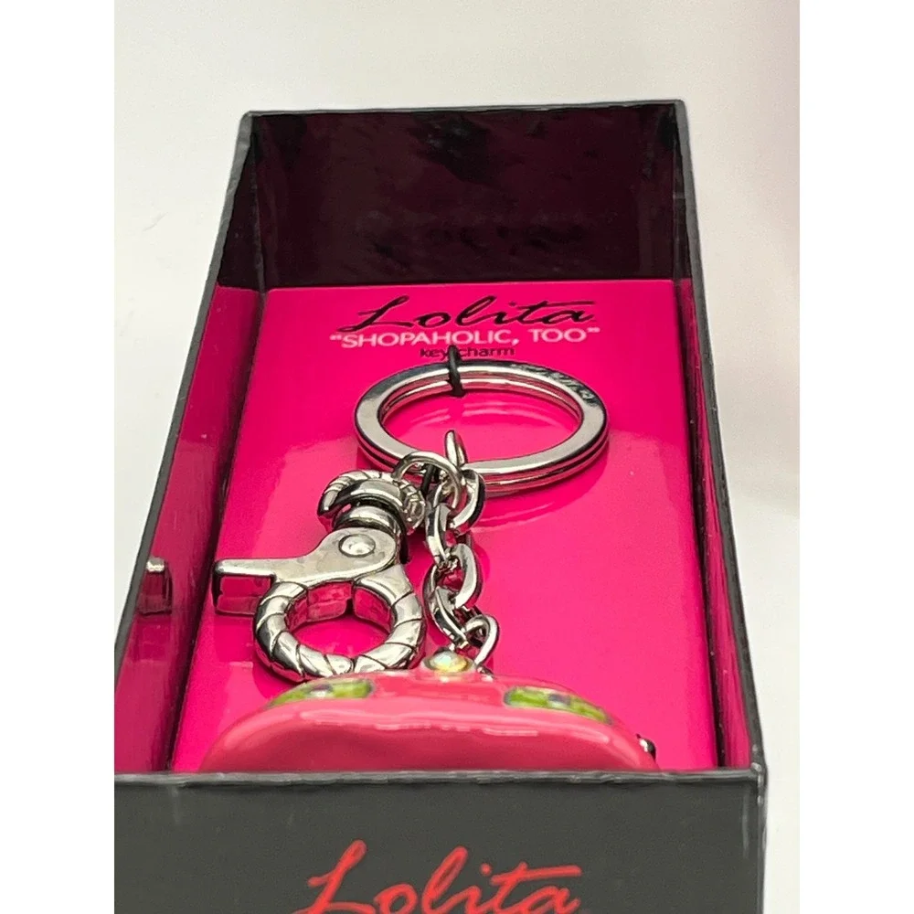 Lolita Shopaholic Too Key Charm Hot Pink Handbag Purse Keychain NIB